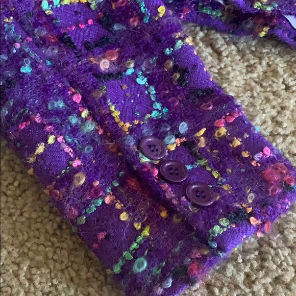 Boucle Purple Vintage Cropped Jacket - Picture 5 of 8